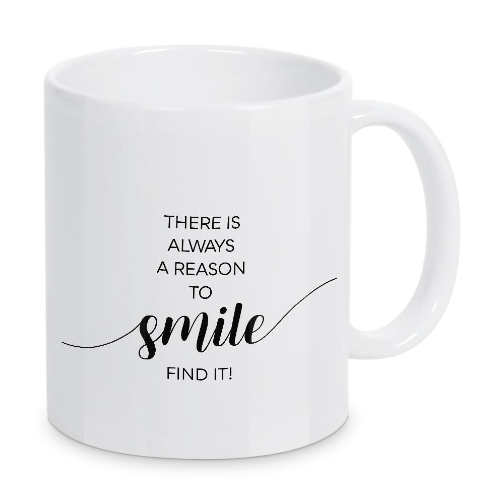 Tasse "Heute schon gelächelt" artboxONE - Typografie,Schwarzweiß