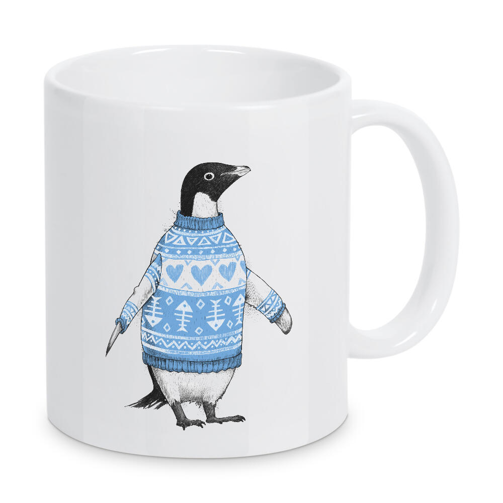 Tasse "Penguin in a sweater" artboxONE - Natur,Tiere,Schwarzweiß,Lustig