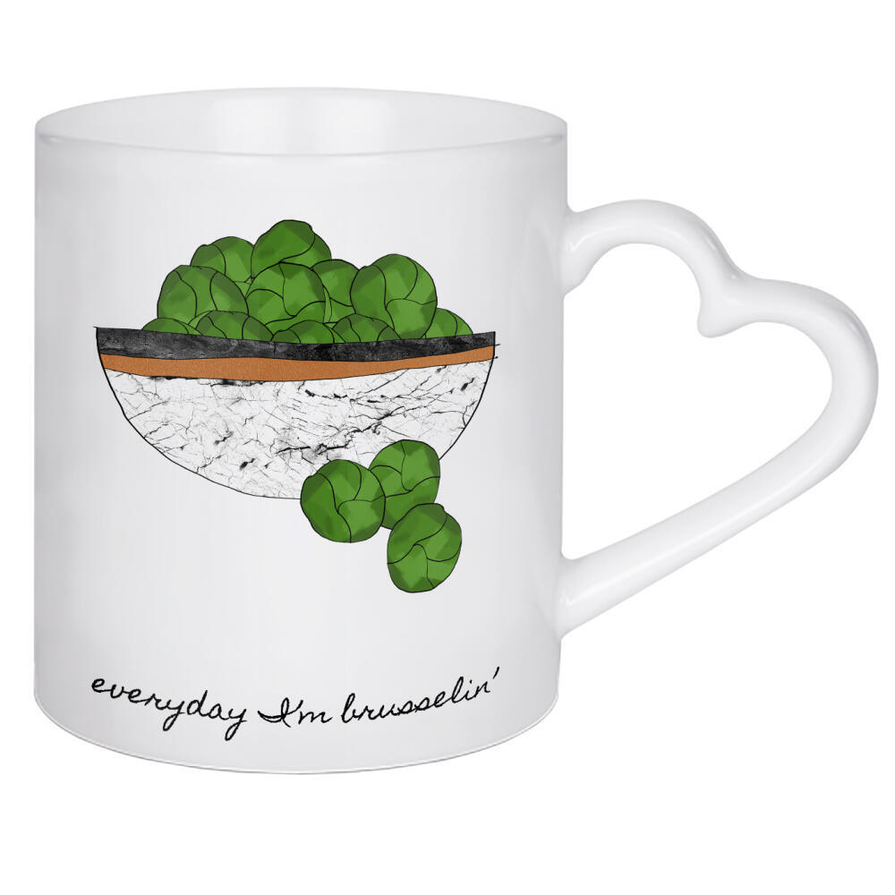 Herztasse "Everyday I'm Brusselin" artboxONE - Städte,Typografie,Essen & Trinken,Musik,Marmor,Essen & Trinken / Obst & Gemüse