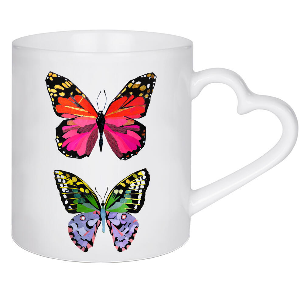 Herztasse "Zwei Schmetterlinge" artboxONE - Tiere - Tiere,Kinderzimmerdekoration,Natur,Butterfly,Children