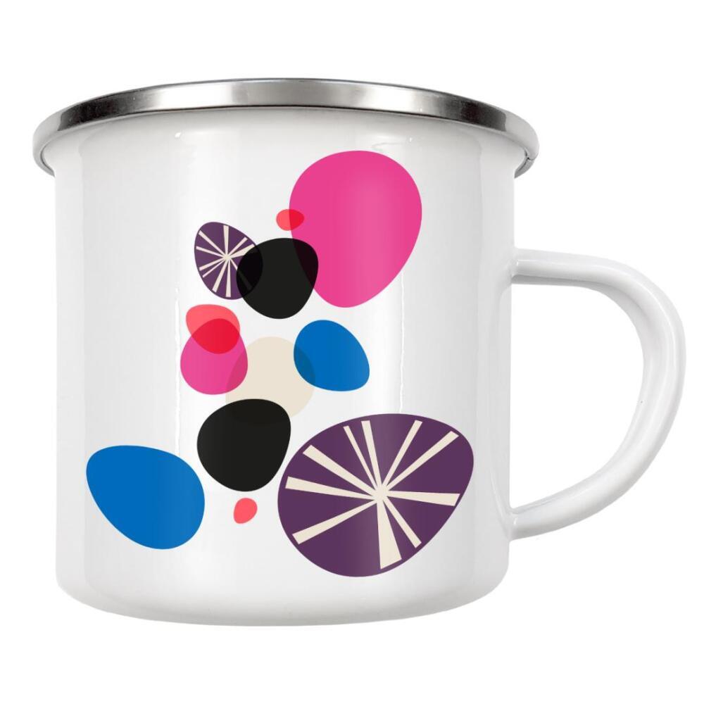 Emaille Tasse "Kieselsteine im Sand" artboxONE - Abstrakt - Natur,Wohnzimmer,Formen,Abstract,Bunt