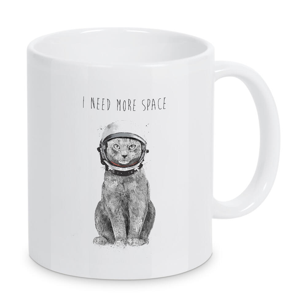 Tasse "Astronaut cat - I need more space" artboxONE - Typografie,Tiere,Lustig