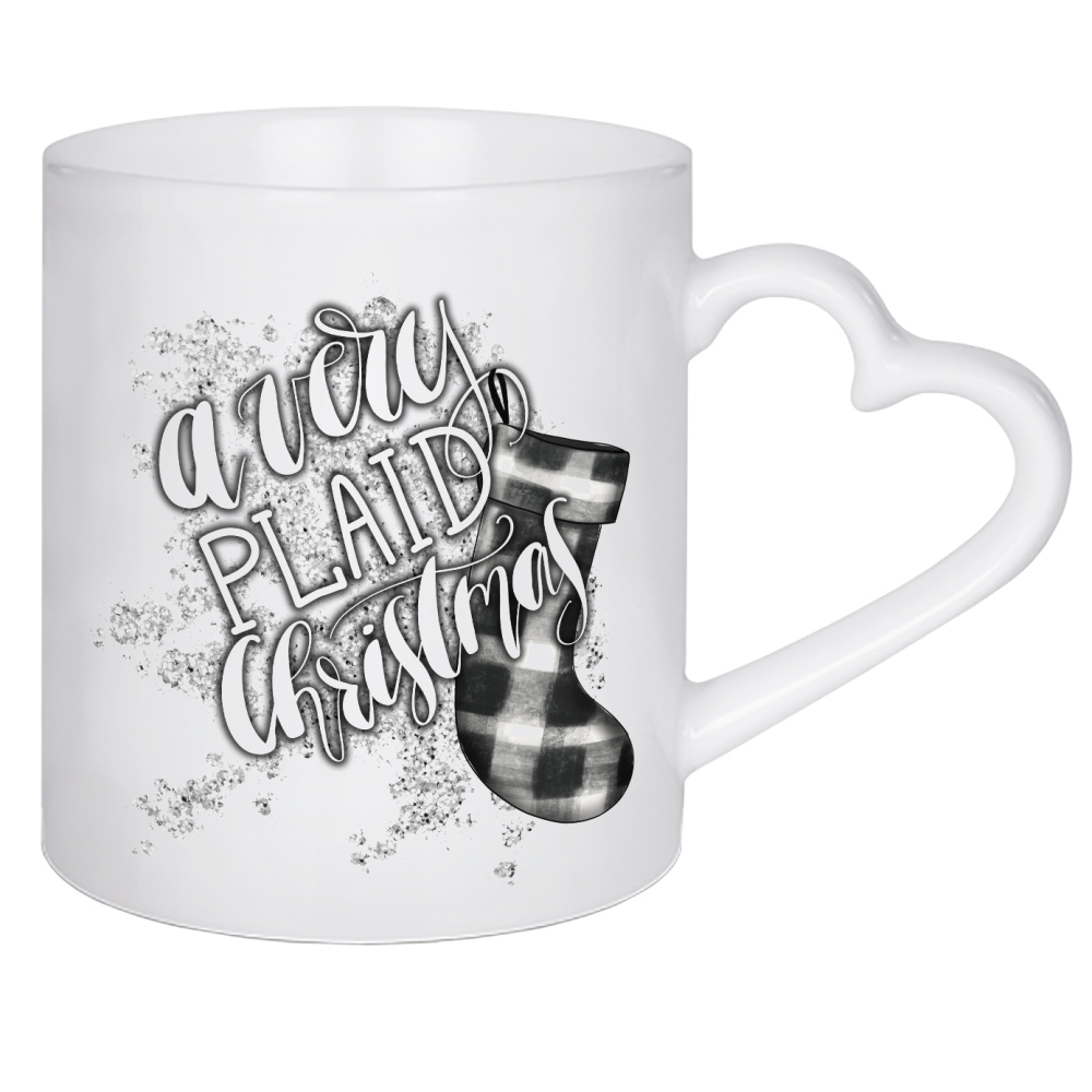 Herztasse "A Very Plaid Christmas" artboxONE - Typografie,Weihnachten,Festivals
