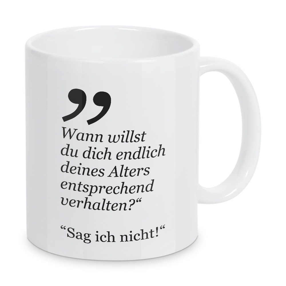 Tasse "Sag ich nicht" artboxONE - Typografie,Für Kinder,Schwarzweiß,Lustig