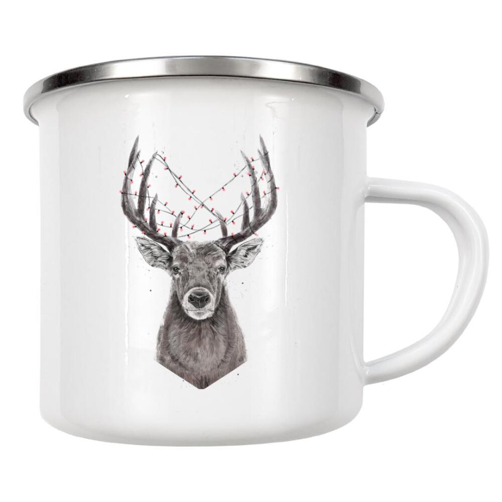 Emaille Tasse "Xmas deer" artboxONE - Natur,Tiere,Weihnachten,Lustig