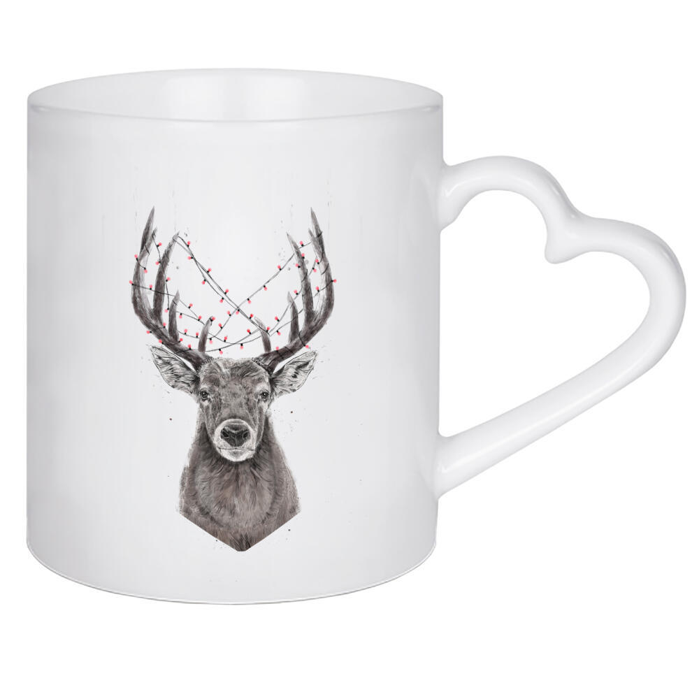 Herztasse "Xmas deer" artboxONE - Natur,Tiere,Weihnachten,Lustig