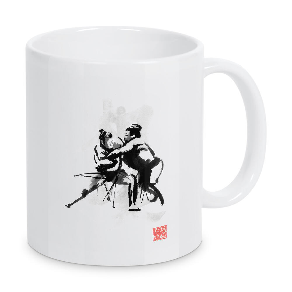 Tasse "Sumotori" artboxONE - Menschen,Schwarzweiß,Sport,Sport / Motivation - Sumo,Sumotori,Japan,Kämpfer,Kampf,Sport,Sportart,Zen