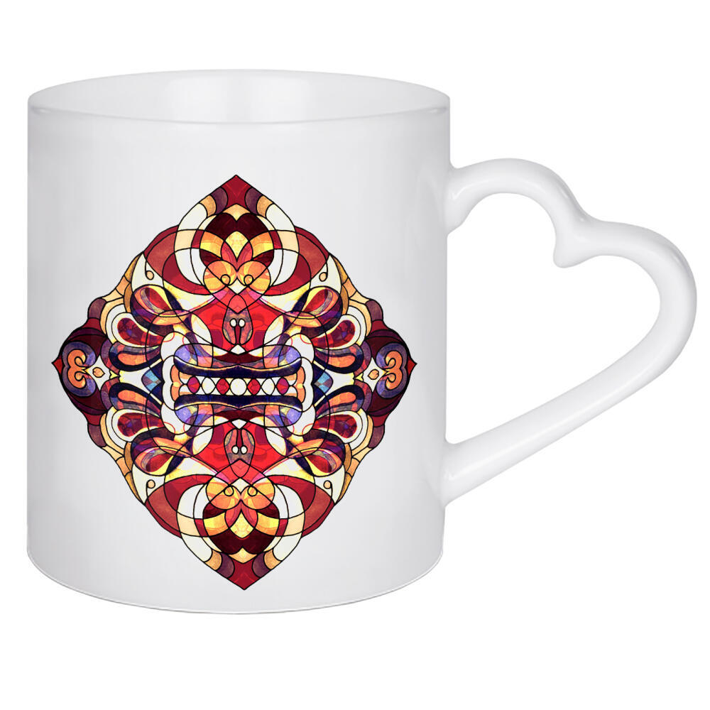 Herztasse "Herzmanege" artboxONE - Abstrakt,Geometrie - Muster,Pattern,Deko,Wandschmuck,Herz,Mandala,Abstract,Abstrakt