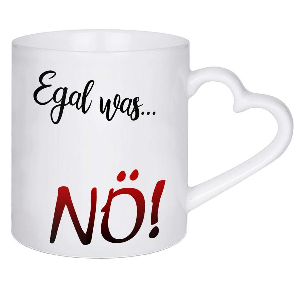 Herztasse "Nein - nö" artboxONE - Typografie,Schwarzweiß - Nein,Nö,Niemals,Egal,Typo,Typografie,Typography