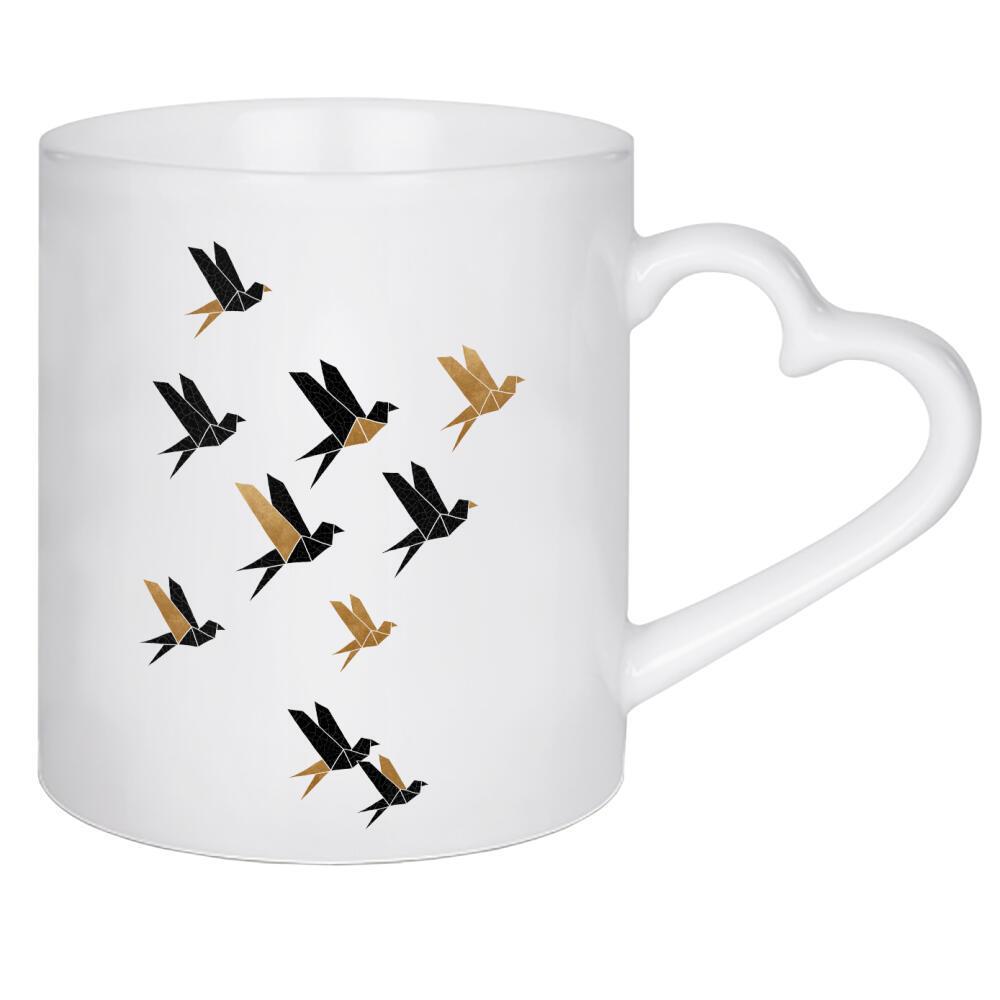 Herztasse "Geometric Birds" artboxONE - Natur,Tiere,Abstrakt,Geometrie