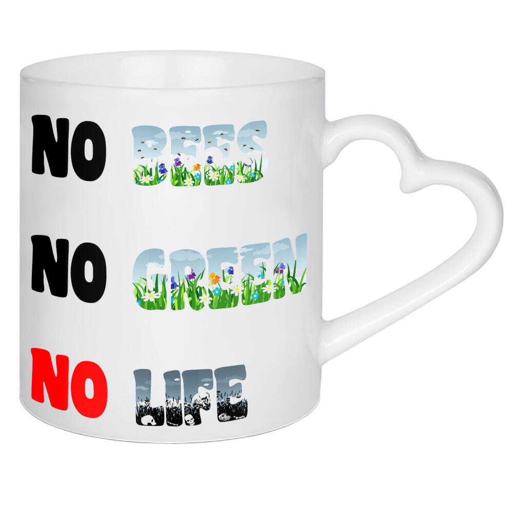 Herztasse "Bienen - Bees" artboxONE - Typografie