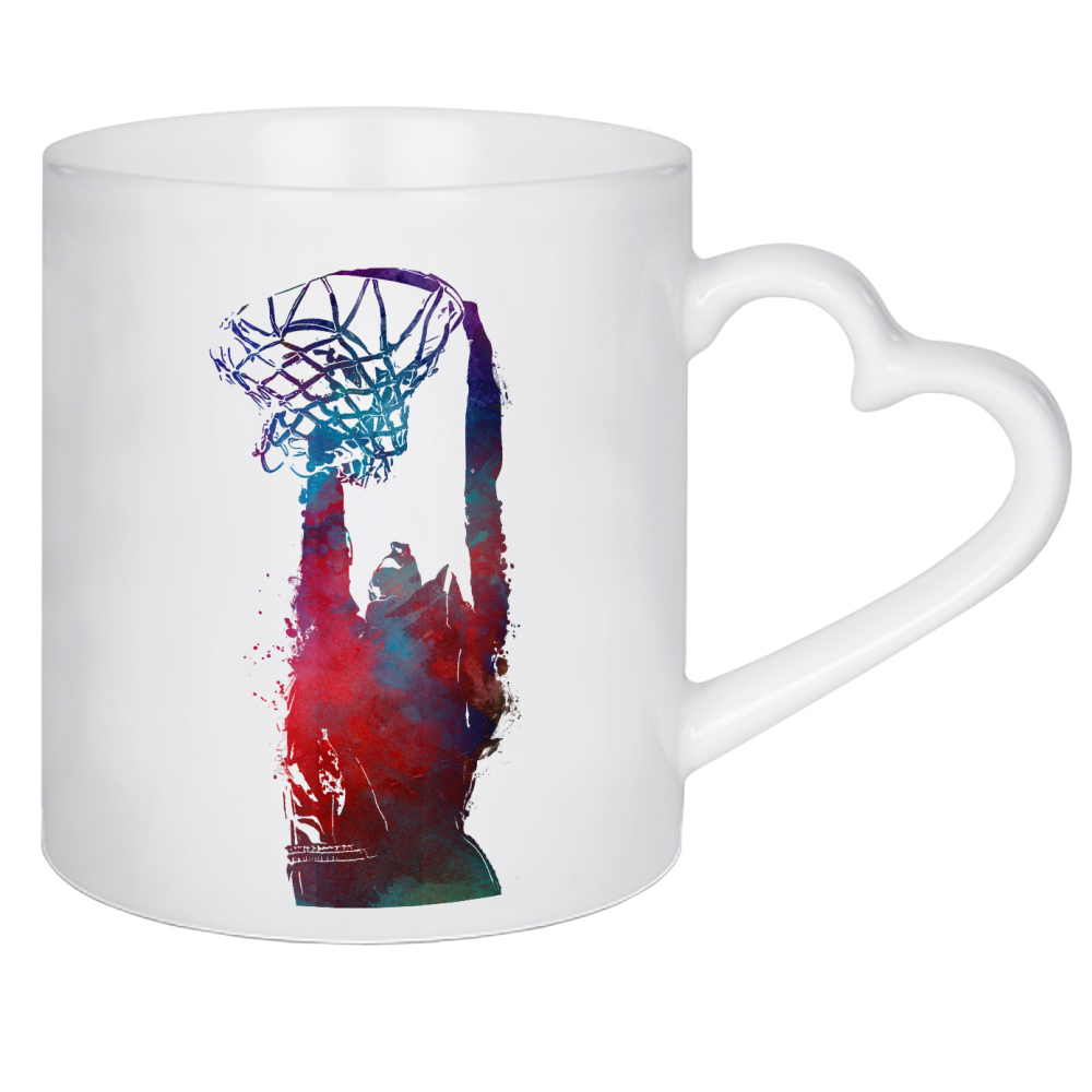 Herztasse "Basketball art" artboxONE - Sport - Basketball,Player,Sports,Team,Fan,Digital art,Art,Sport,Ballsport,Ball,Spiel,Game,Korb