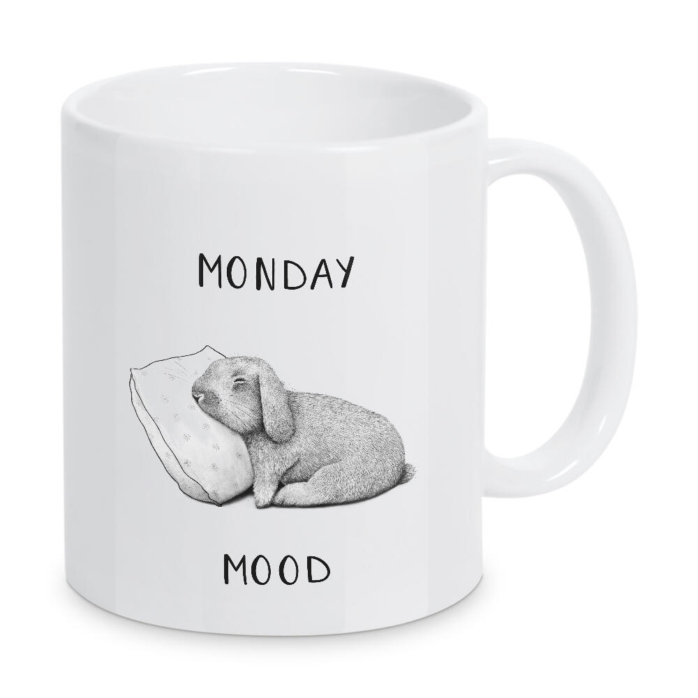 Tasse "Monday mood" artboxONE - Natur,Tiere,Comic,Schwarzweiß,Lustig