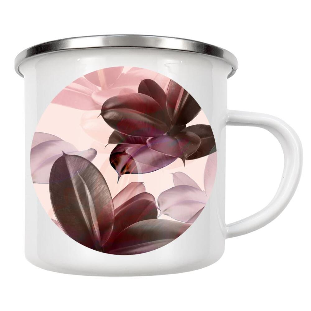 Emaille Tasse "Abstract Rubber Plant Leaf" artboxONE - Natur,Floral,Abstrakt