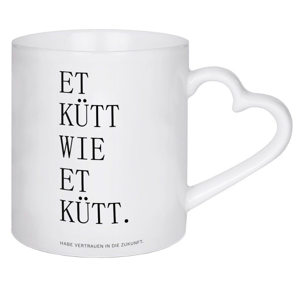 Herztasse "Et kütt wie et kütt - Köln" artboxONE - Typografie,Menschen,Schwarzweiß,Festivals