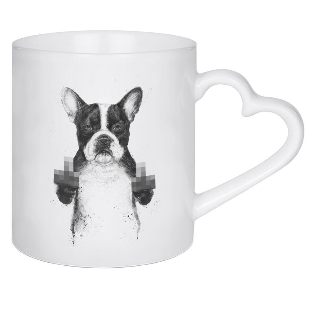 Herztasse "Censored dog" artboxONE - Tiere,Schwarzweiß,Streetart,Lustig