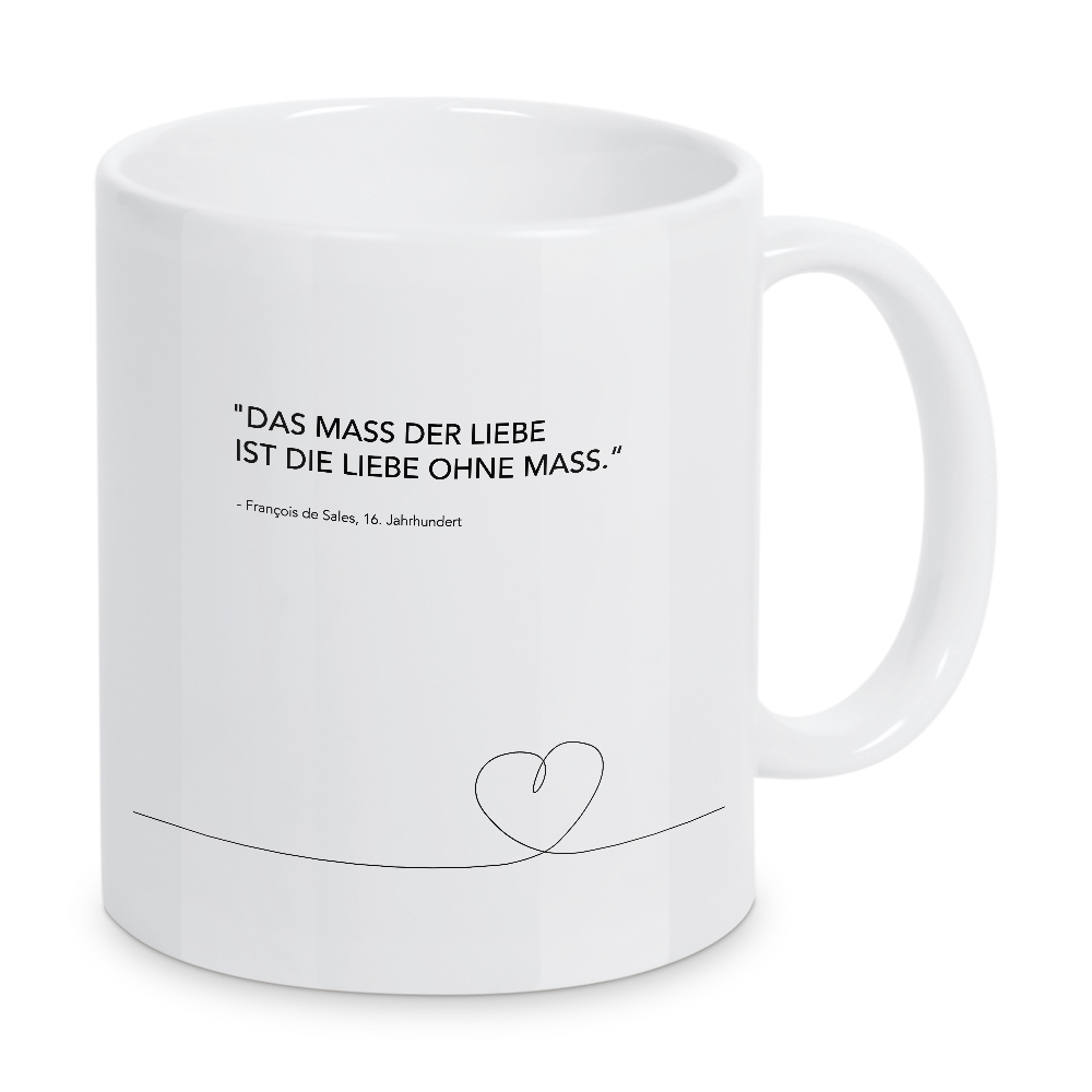 Tasse "Mass der Liebe" artboxONE - Typografie,Schwarzweiß,Liebe - Liebe,Love,Mass,Typo,Typografie,Typography,Quote,Zitat,Herz,Heart