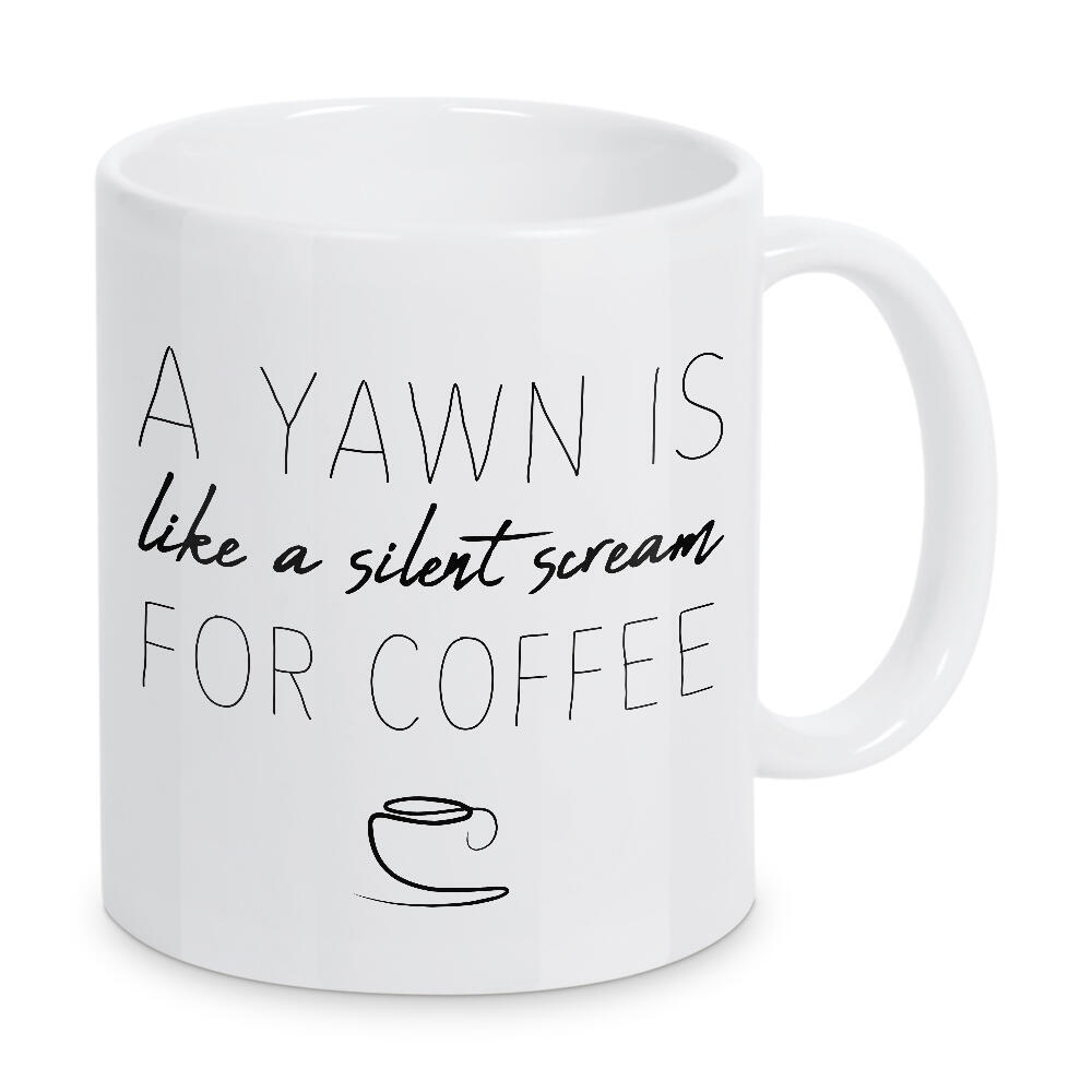 Tasse "Scream for coffee" artboxONE - Typografie,Essen & Trinken,Schwarzweiß,Lustig