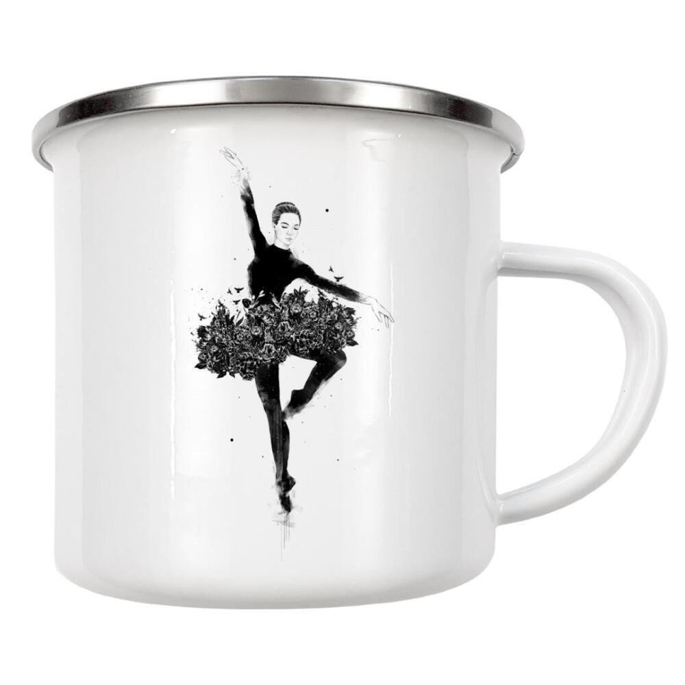 Emaille Tasse "Floral dance" artboxONE - Natur,Floral,Menschen,Schwarzweiß,Fashion,Lustig