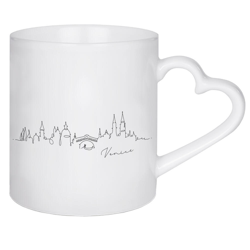 Herztasse "Venice pen line silhouette" artboxONE - Städte,Schwarzweiß,Städte / Venedig