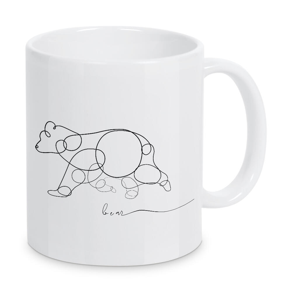 Tasse "Animal pen line bear" artboxONE - Tiere - Stift,Linie,Tier,Wild,Natur,Skizze,Lässig,Bär,Bear,Line,Handlettering,Handschrift,Animal,Nature