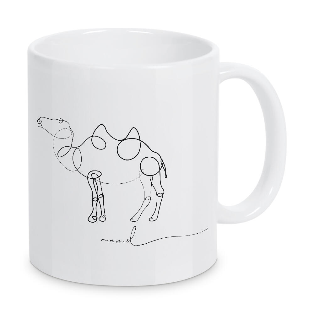 Tasse "Animal pen line camel" artboxONE - Tiere,Schwarzweiß - Stift,Linie,Wild,Natur,Skizze,Kamel,Animal,Tier,Handlettering,Handschrift,Line,Camel