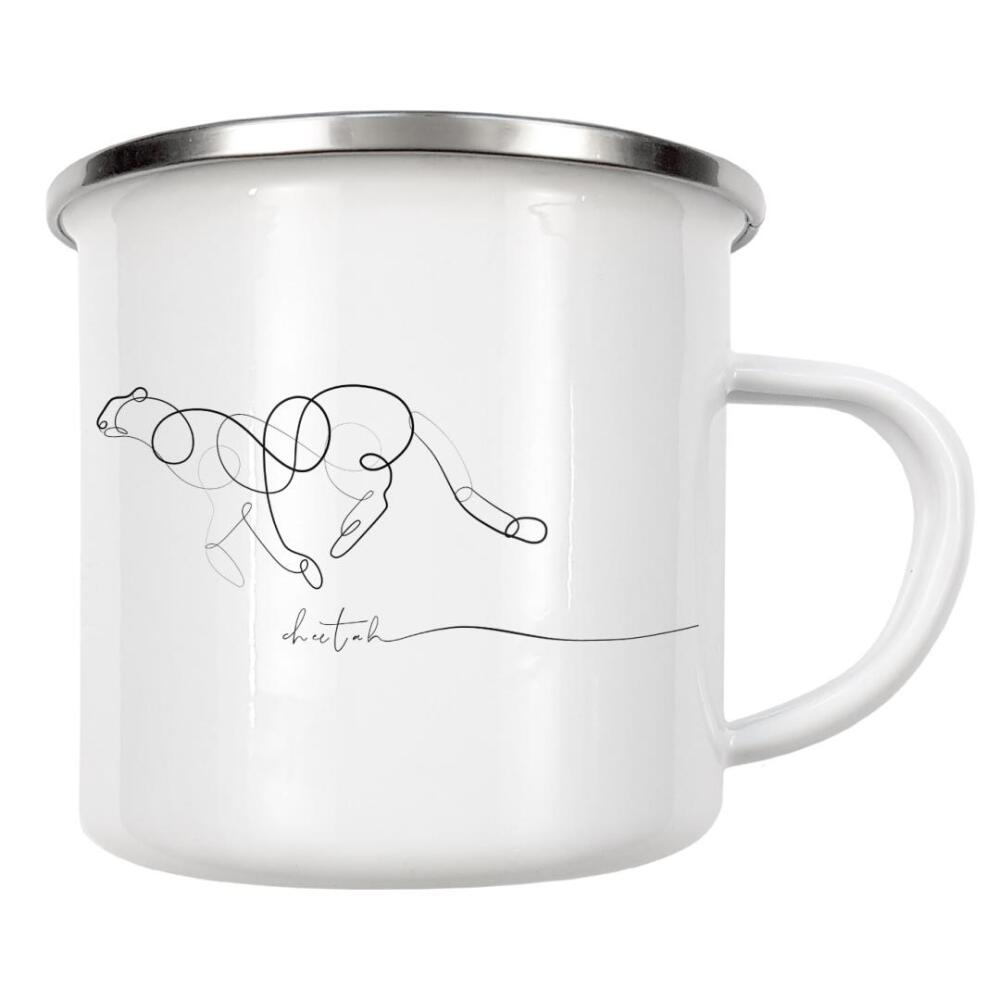 Emaille Tasse "Animal pen line cheetah" artboxONE - Tiere,Abstrakt