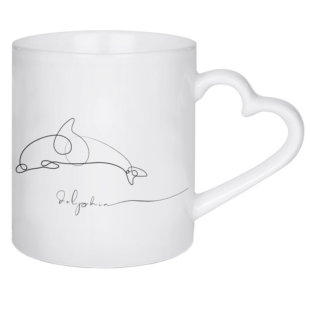 Herztasse "Animal pen line dolphin" artboxONE - Tiere