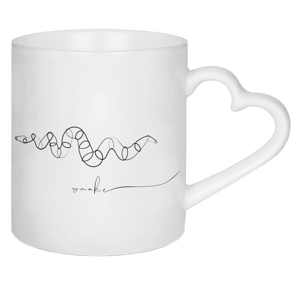 Herztasse "Animal pen line snake" artboxONE - Tiere,Schwarzweiß