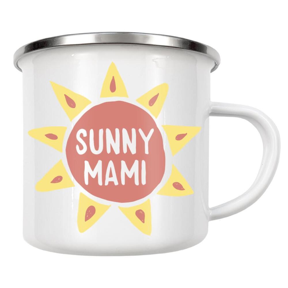 Emaille Tasse "Sunny Mami" artboxONE - Liebe,Für Mama,Lustig