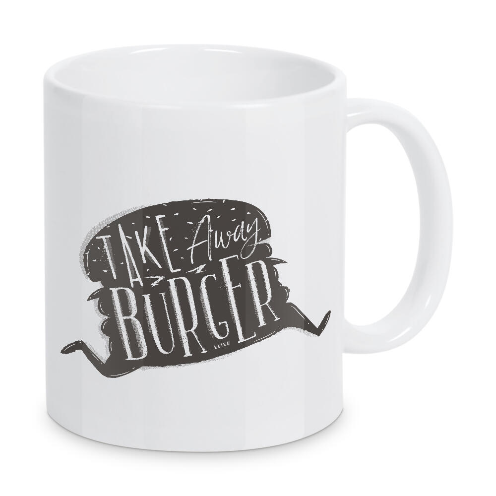 Tasse "Silhouette burger to go" artboxONE - Typografie,Essen & Trinken,Lustig