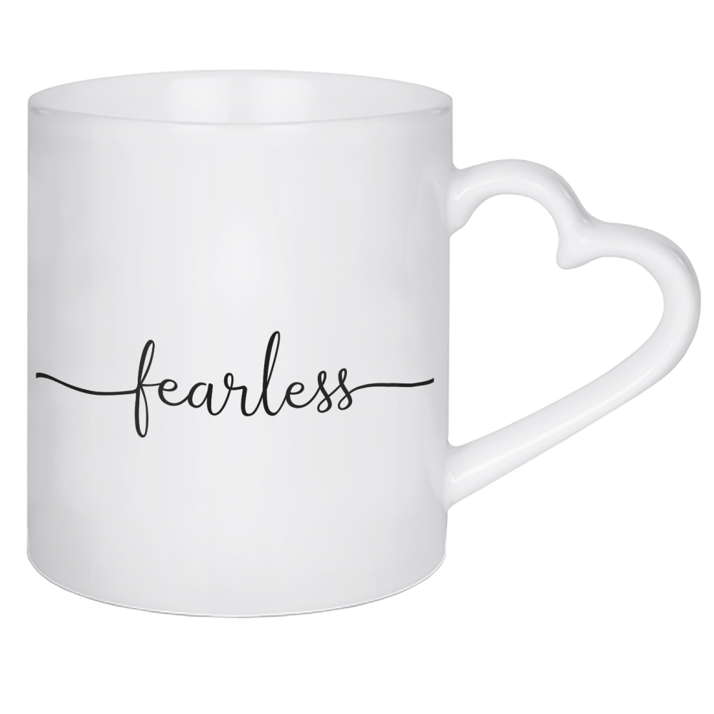 Herztasse "Fearless" artboxONE - Typografie,Menschen