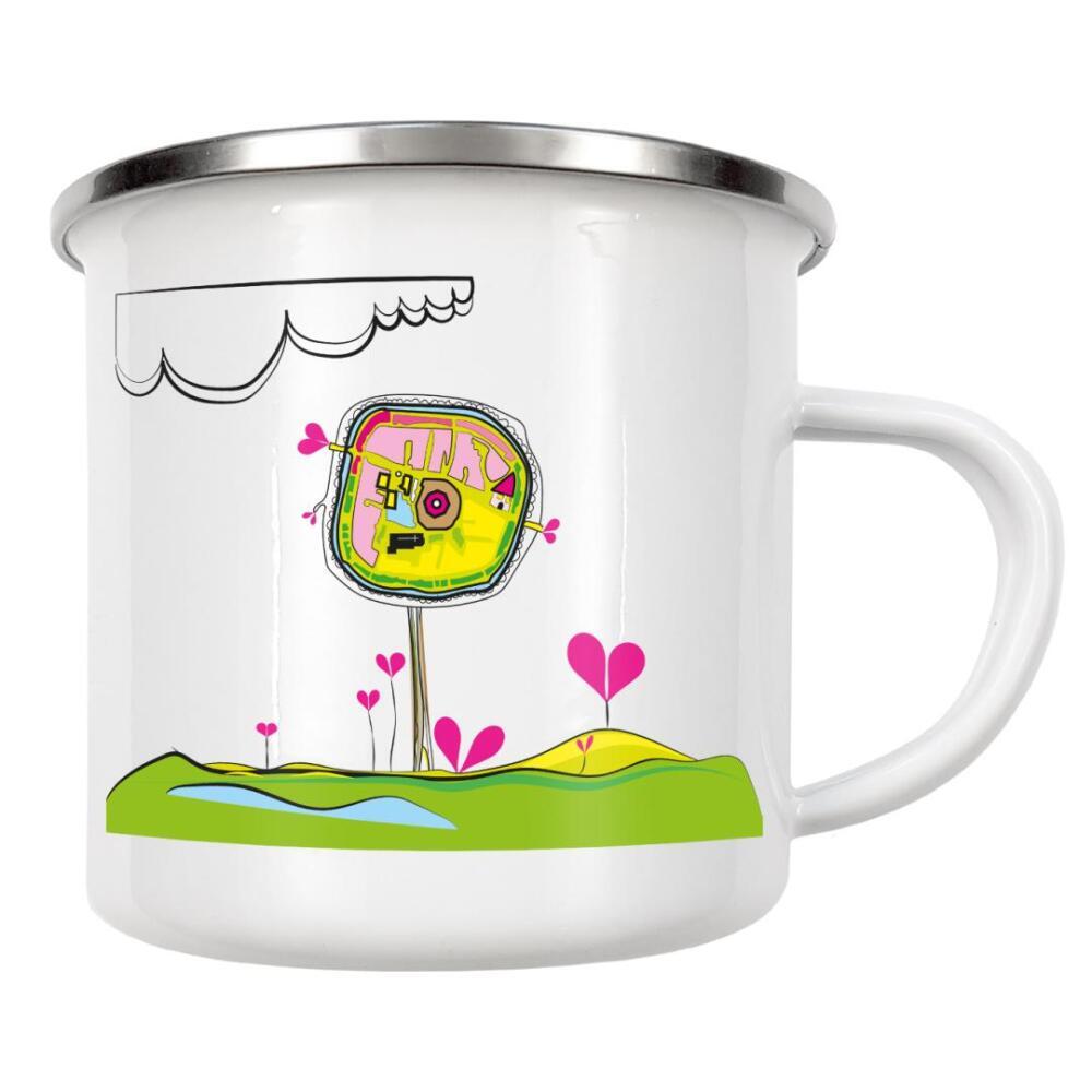 Emaille Tasse "DNA Blume" artboxONE - Floral,Abstrakt,Architektur