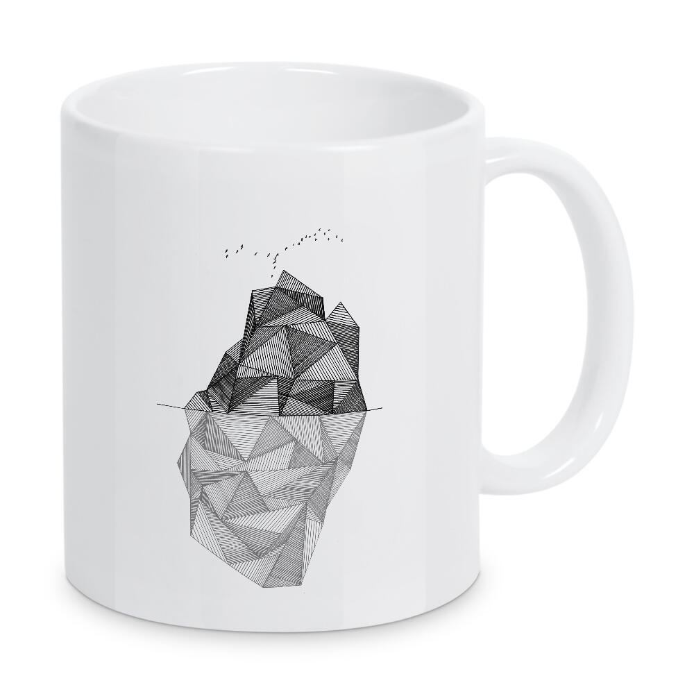 Tasse "Eisberg II" artboxONE - Natur,Reise,Abstrakt,Schwarzweiß,Geometrie - Eisberg,Berg,Geometrie,Natur,Minimal,Schlicht