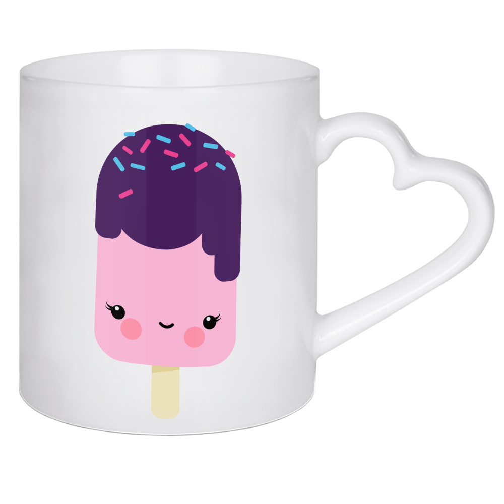 Herztasse "Kawaii-Illustration Eis am Stiel" artboxONE - Für Kinder,Essen & Trinken,Lustig