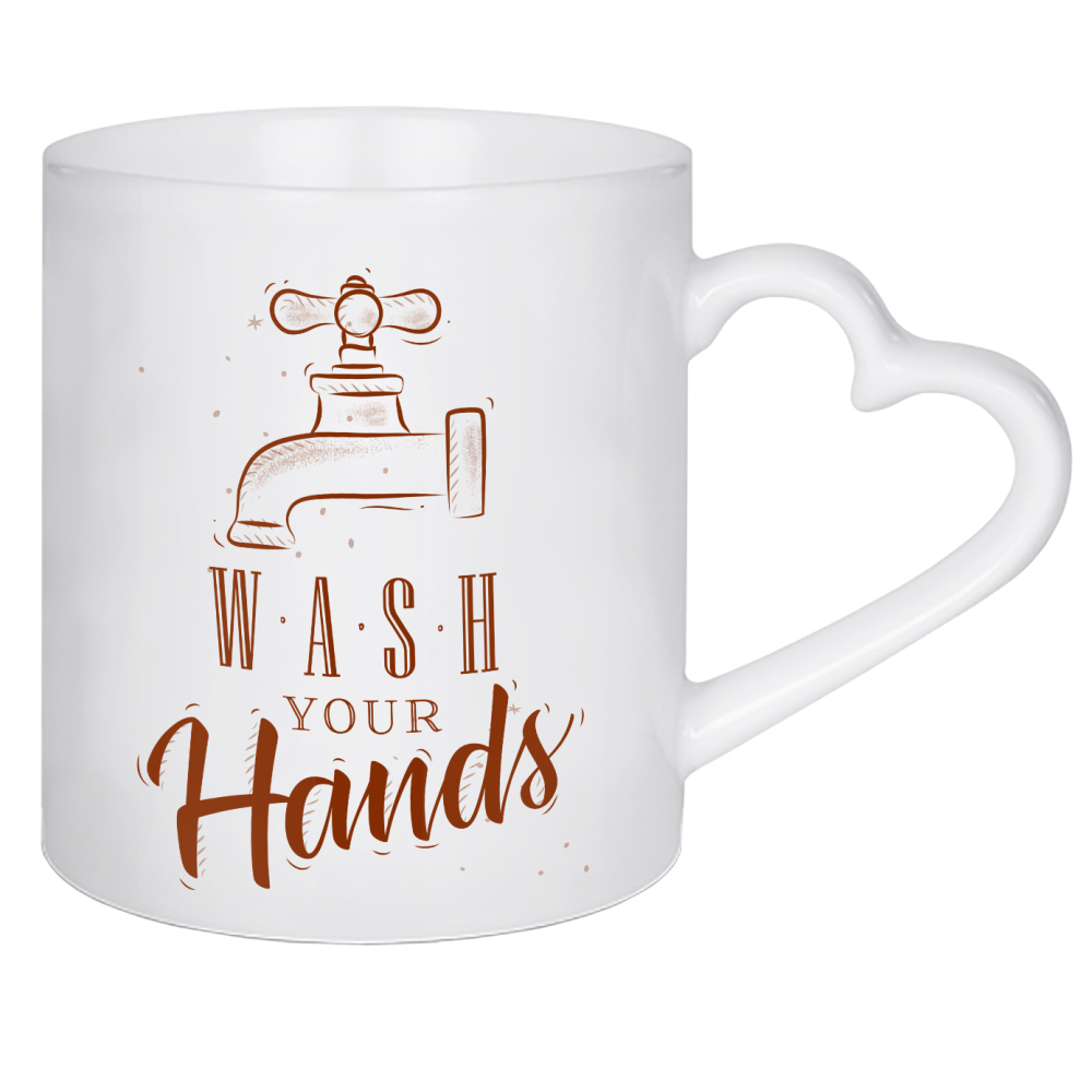Herztasse "Bathroom faucet graphic craft" artboxONE - Typografie,Für Kinder,Für Mama,Für Papa