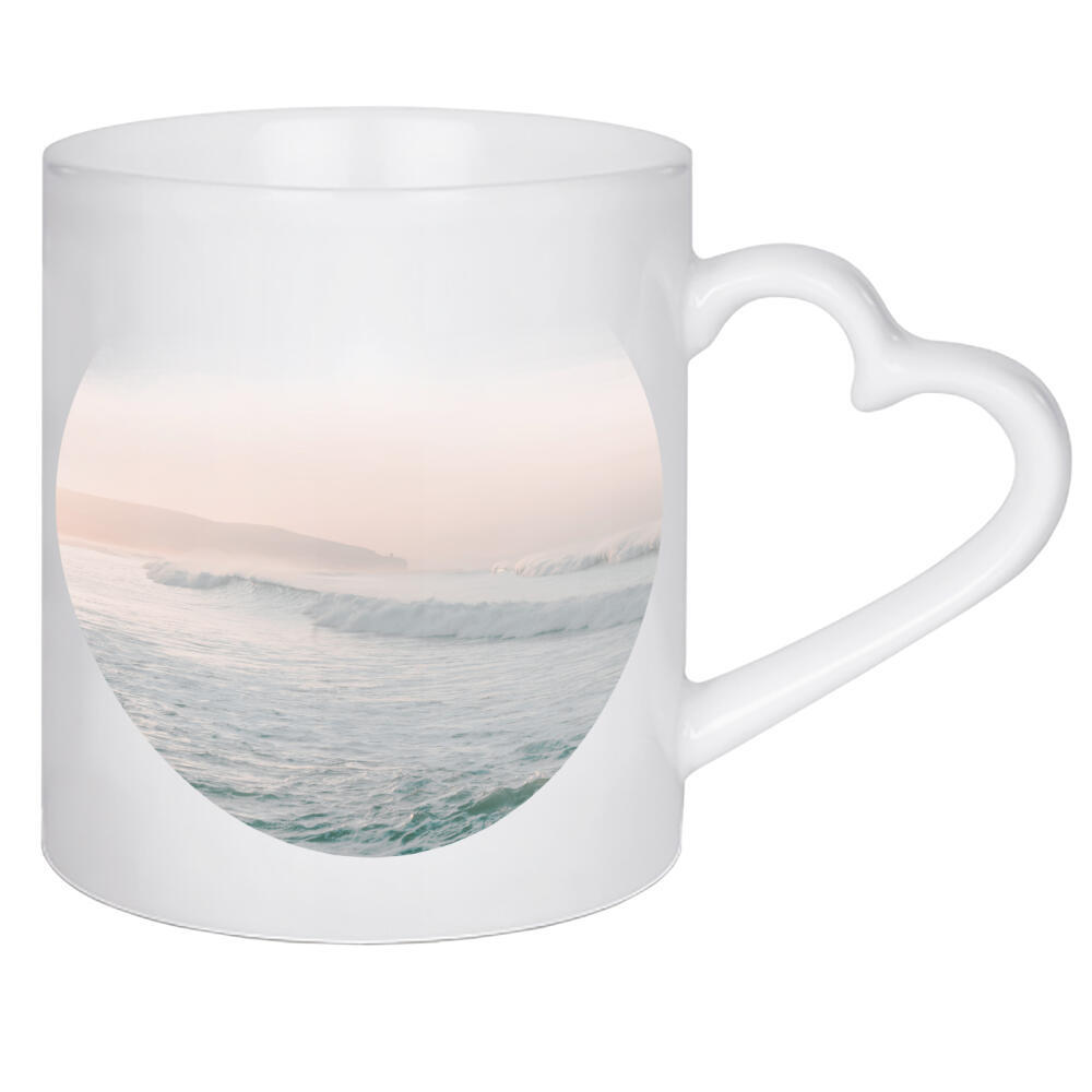 Herztasse "Vanilla Sky Beach" artboxONE - Natur,Reise,Reise / Strand und Meer - Beach,Pastel,Minimalist,Strand,Meer,Sea,Natur,Nature,Travel,Reise
