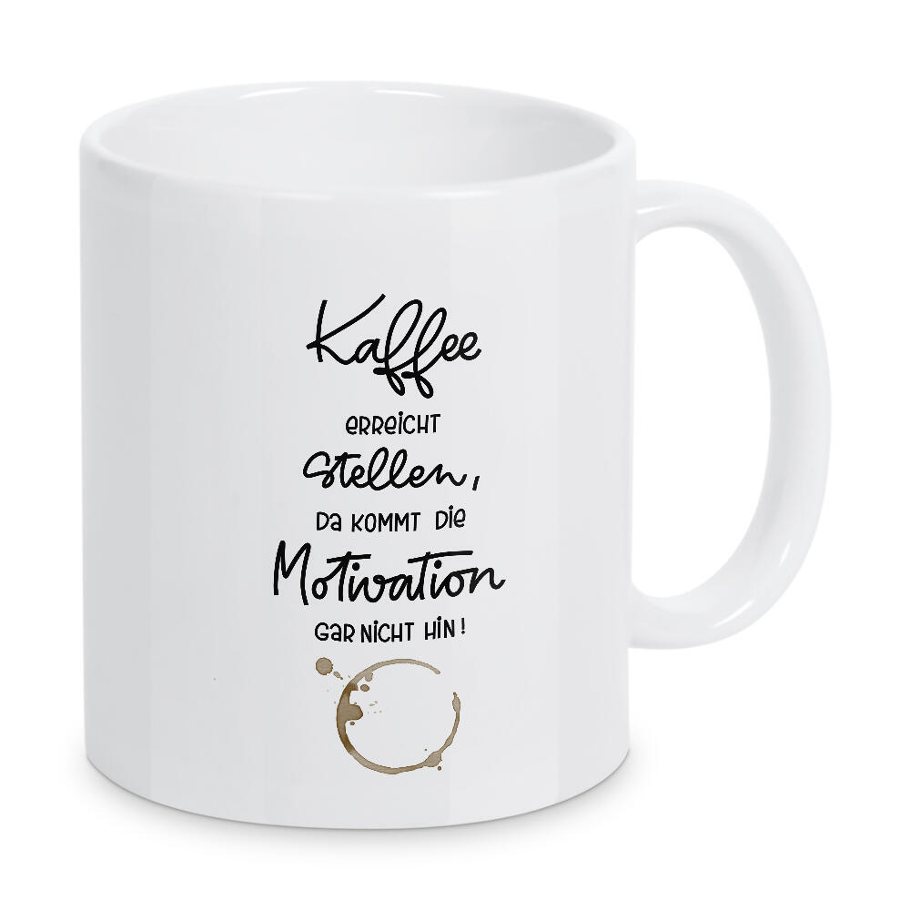 Tasse "Kaffee und Motivation" artboxONE - Typografie,Essen & Trinken,Lustig