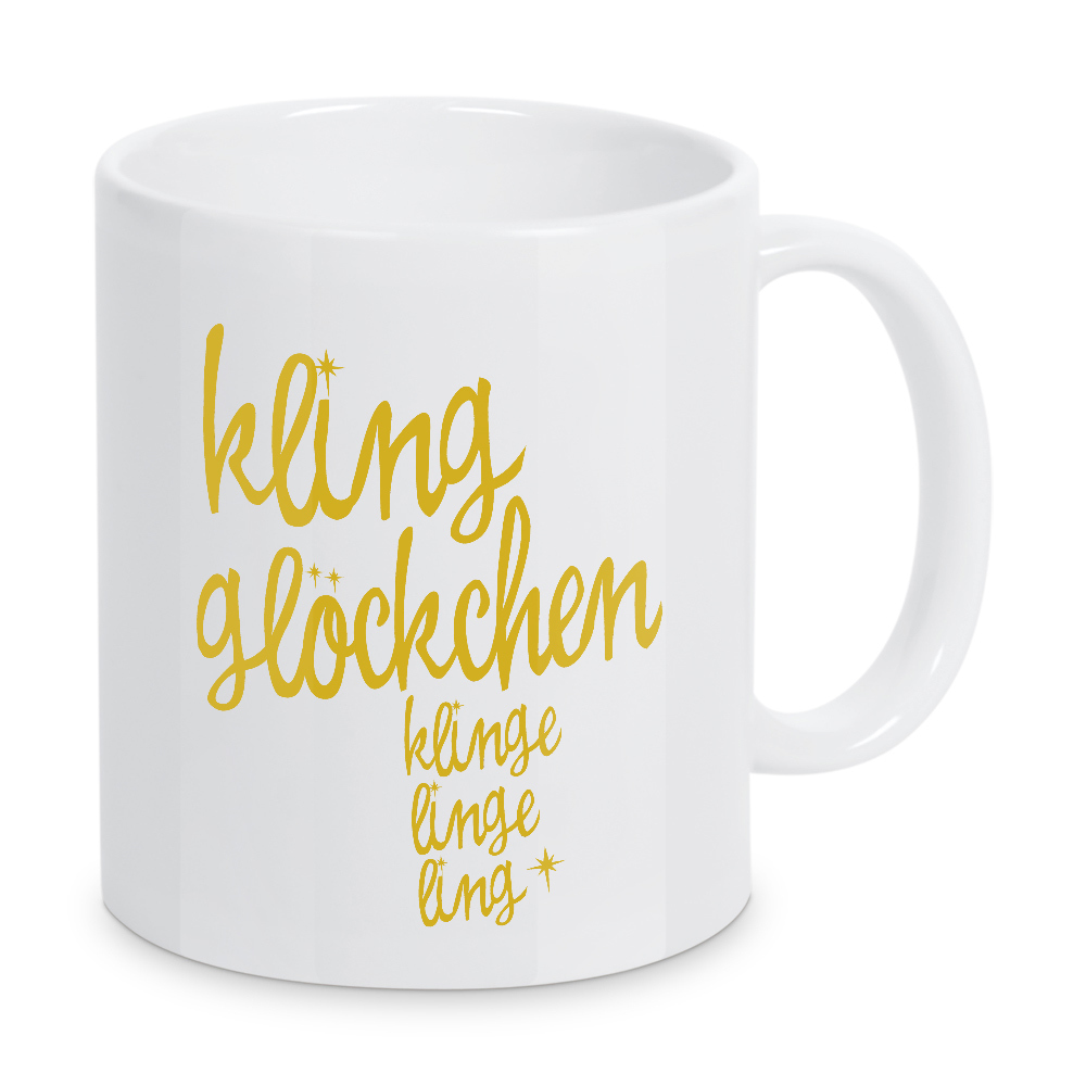 Tasse "Kling Glöckchen" artboxONE - Typografie,Weihnachten