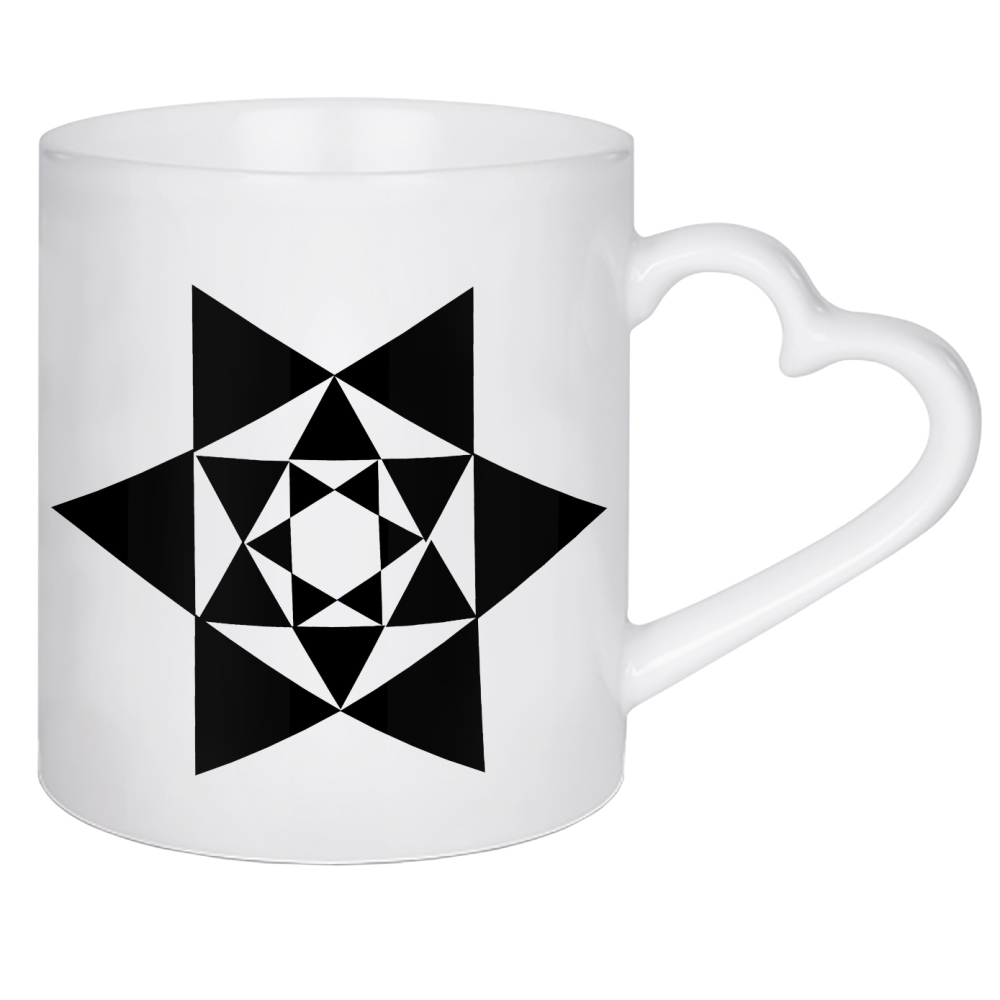 Herztasse "Geometrischer Stern" artboxONE - Schwarzweiß,Geometrie,Weihnachten - Stern,Dreieck,Geometrie,Weihnachten,Form,Grafik