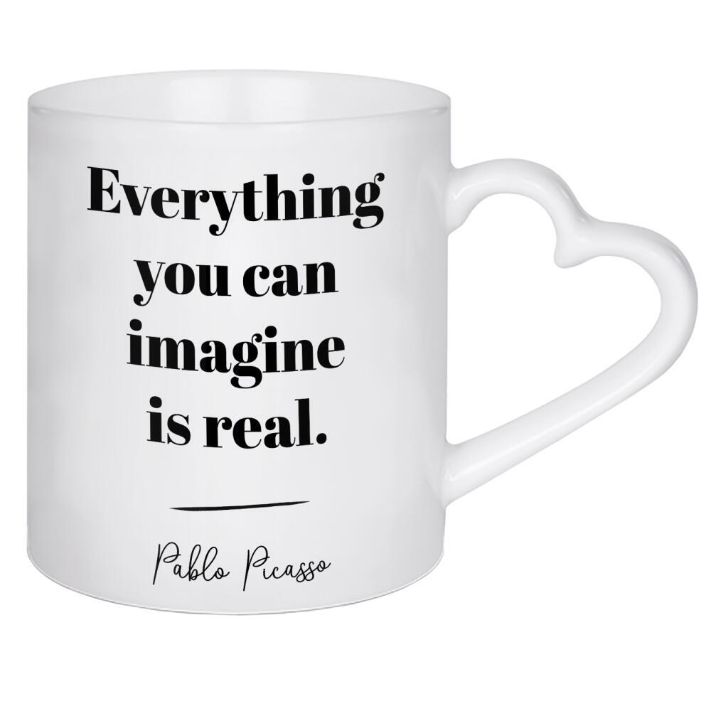 Herztasse "Everything you can imagine" artboxONE - Typografie,Menschen