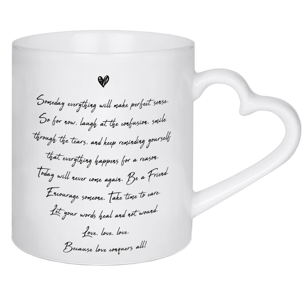 Herztasse "Life inspiration quote" artboxONE - Typografie,Menschen,Liebe