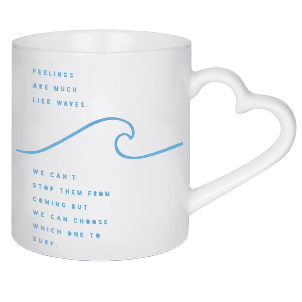 Herztasse "Positive feelings" artboxONE - Typografie,Menschen