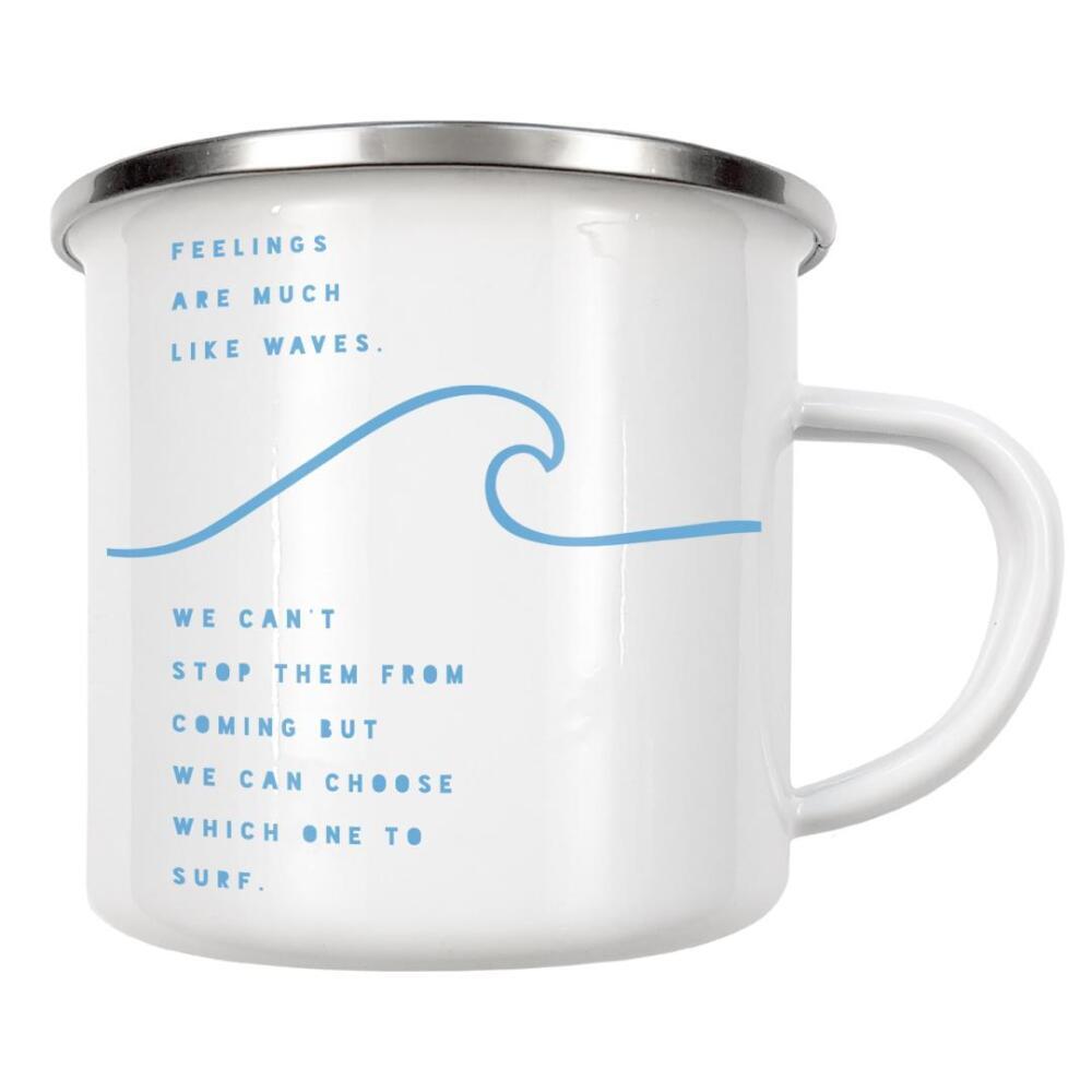 Emaille Tasse "Positive feelings" artboxONE - Typografie,Menschen