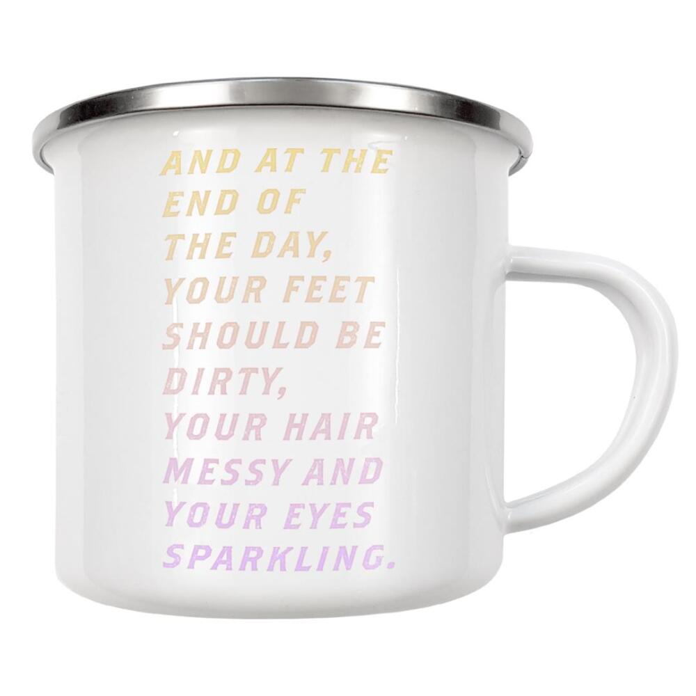 Emaille Tasse "At the end of the day 2" artboxONE - Typografie,Menschen