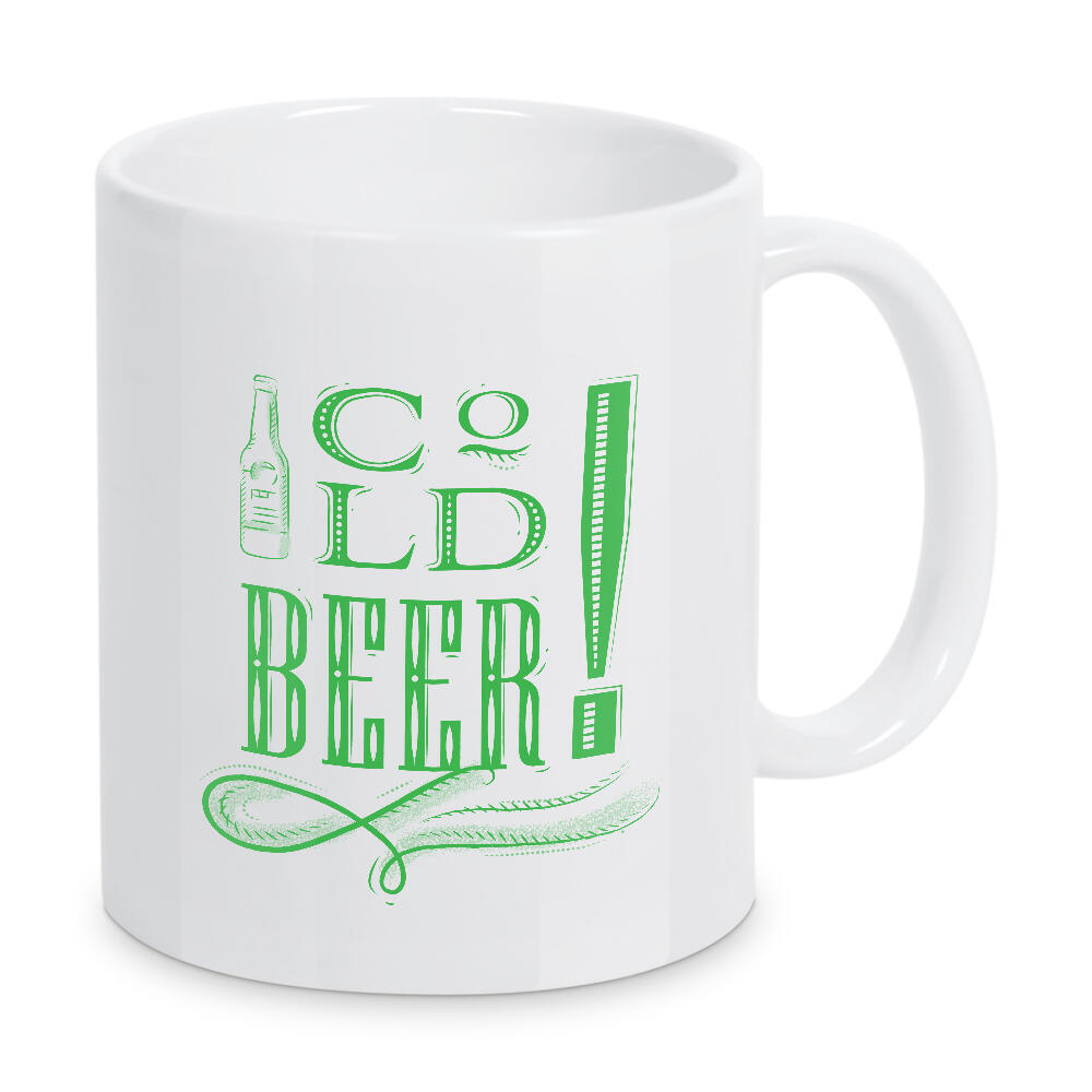 Tasse "Cold beer dark" artboxONE - Typografie,Essen & Trinken,Für Mama,Für Papa,Essen & Trinken / Alkohol