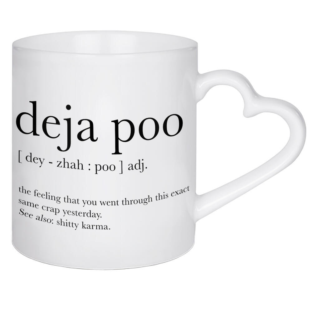 Herztasse "DEJA POO" artboxONE - Typografie,Für Kinder,Lustig