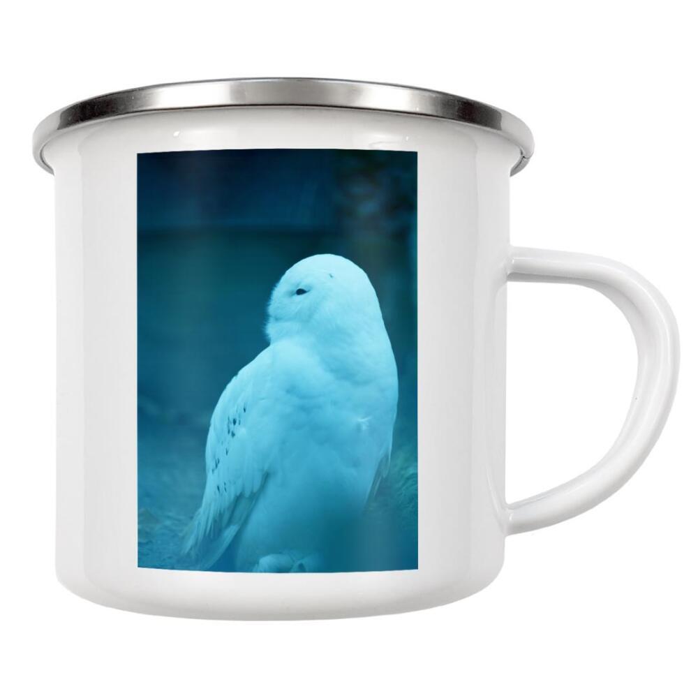 Emaille Tasse "Sitzende Schneeeule" artboxONE - Natur,Reise,Tiere