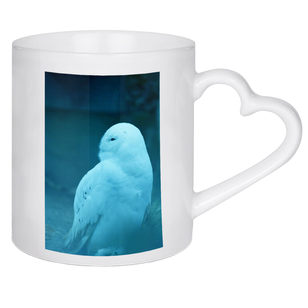 Herztasse "Sitzende Schneeeule" artboxONE - Natur,Reise,Tiere