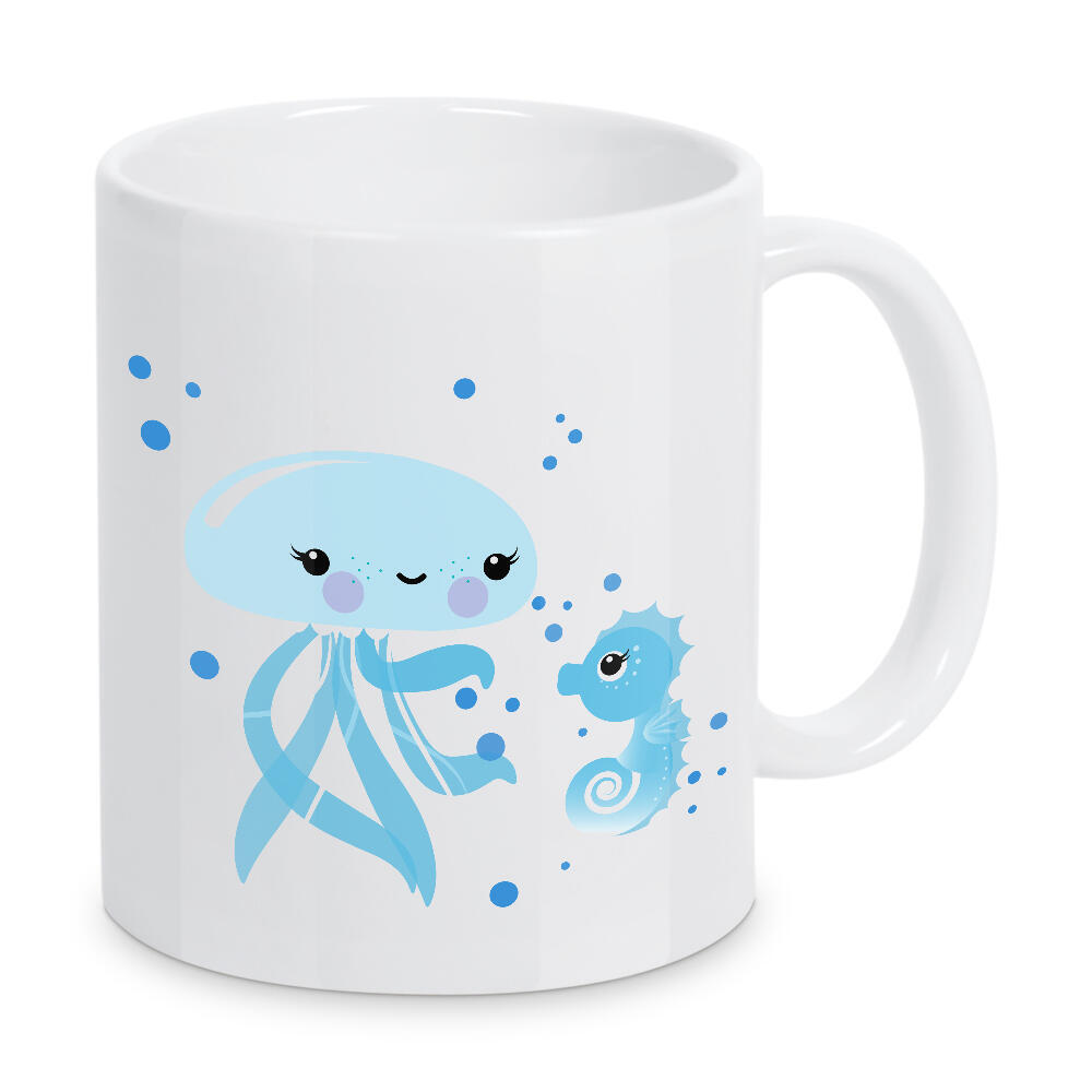 Tasse "Beste Freunde Qualle und Seepferd" artboxONE - Für Kinder,Tiere,Unterwasser